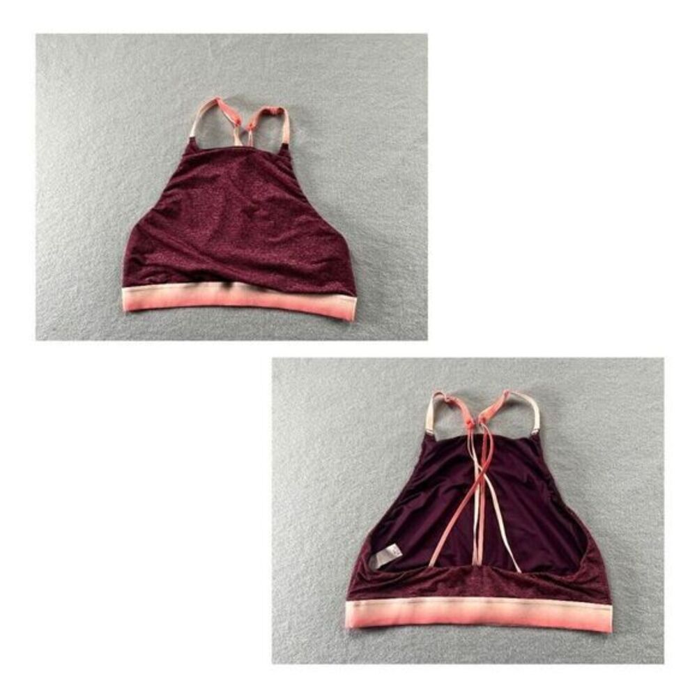 Victoria's Secret Bralette Size M Purple Pink High Neck Bra‎ Tech Active Sexy